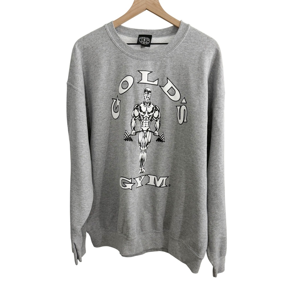 Gold's Gym Muscle Joe Sweatshirt Gray XL Activewear Fitness Gymcore Streetwear